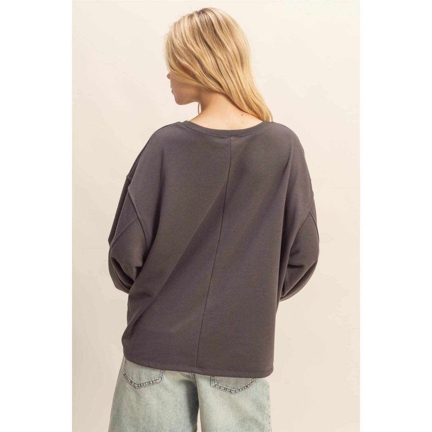 Round Neck Casual Long Sleeve Knit Top