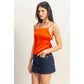 DZ25C126-Satin Back Tie Detail Sleeveless Top