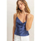 DZ25C247-Basic Satin Cami Cowl Neck Top