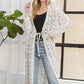 CESW3831- LONG SLEEVES CROCHET ELASTIC CARDIGAN