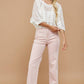 STRAIGHT LEG WASHED CUFFED JEANS Mauve