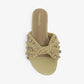 MAYLEEN - Raffia Beaded Slide Sandals, Mediterranean Style