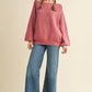 BOAT NECK BUBBLE SLEEVE SWEATER