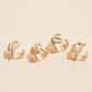 Set of 16 Bubble Design Initial Gold Plated Rings