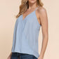 V-neck Surplice Woven Cami Top