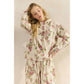 Floral Printed French Terry Hoodie