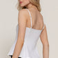 Straight Neckline with Lace Bow Ponte Cami Top