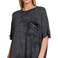 Washed Ribbed Oversized Flow Top