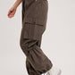 HIGH-RISE DRAWSTRING CARGO WIDE LEG PANTS