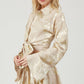 Gold Foil Bell Sleeve Tie Front Woven Top Set
