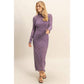 Sleek Long Sleeve Mock Neck Lace Maxi Dress