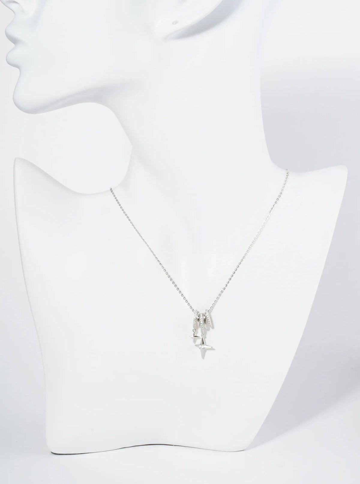 18K Gold Starlight Cubic Zirconia Drop Pendant Necklace