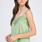 LACE DETAIL ADJUSTABLE SHOULDER STRAP WOVEN CAMI
