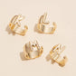 Set of 16 Bubble Design Initial Gold Plated Rings