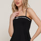 Straight Neckline with Lace Bow Ponte Cami Top