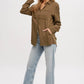 STUDDED EPAULETTE BUTTON UP SHIRT