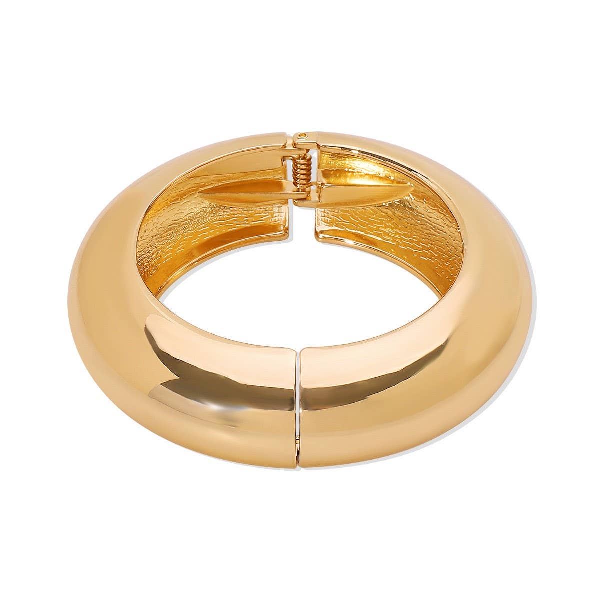 Hip-Hop Glossy Spring Cuff Bracelet for Womens_CWMM3080