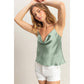 DZ25C247-Basic Satin Cami Cowl Neck Top