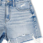 ...SI-27316 Distressed Hem Denim Shorts