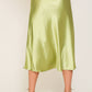 Satin midi flare skirt