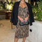 Plus Size Strapless Animal Print Midi Dress