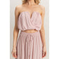 HF25E001-SET-Ruched Top And High Waist Pants Set