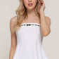 Straight Neckline with Lace Bow Ponte Cami Top