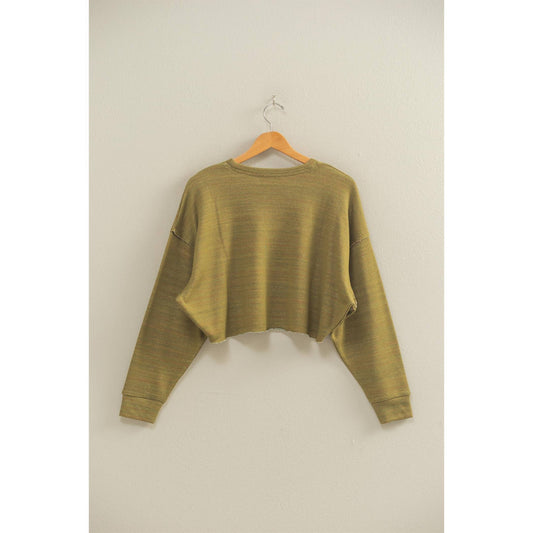 Drop-Shoulder Cropped Top