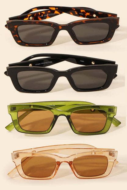 Acetate Rectangle Sunglasses Set