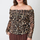 Sasha Plus Size Leopard Print Off-the-Shoulder Blouse
