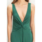 HF25C959-Knotted Bust Sleeveless Jersey Jumpsuit
