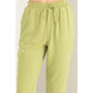 DZ23A546-Linen Drawstring Jogger Pants