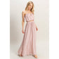 HF25E001-SET-Ruched Top And High Waist Pants Set