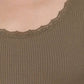 Long Sleeve Scoop Neck with Lace Trim Rib Knit Top