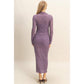 Sleek Long Sleeve Mock Neck Lace Maxi Dress