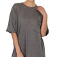 .SI-25555 Tri Blend Oversized Front Pocket Raw Edge Boyfriend