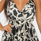 BCCJ71690  Suspender Print Pleated Jumpsuit
