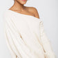BOAT NECK BUBBLE SLEEVE PLUS SIZE SWEATER PLUS