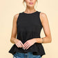 BABYDOLL TIER BUBLLE WOVEN TOP WITH TIE BACK
