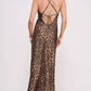 Savage Nights Leopard Satin Maxi Slip Dress