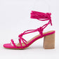 WEEKLACE UP ANKLE STRAP BLOCK HEEL SANDALS