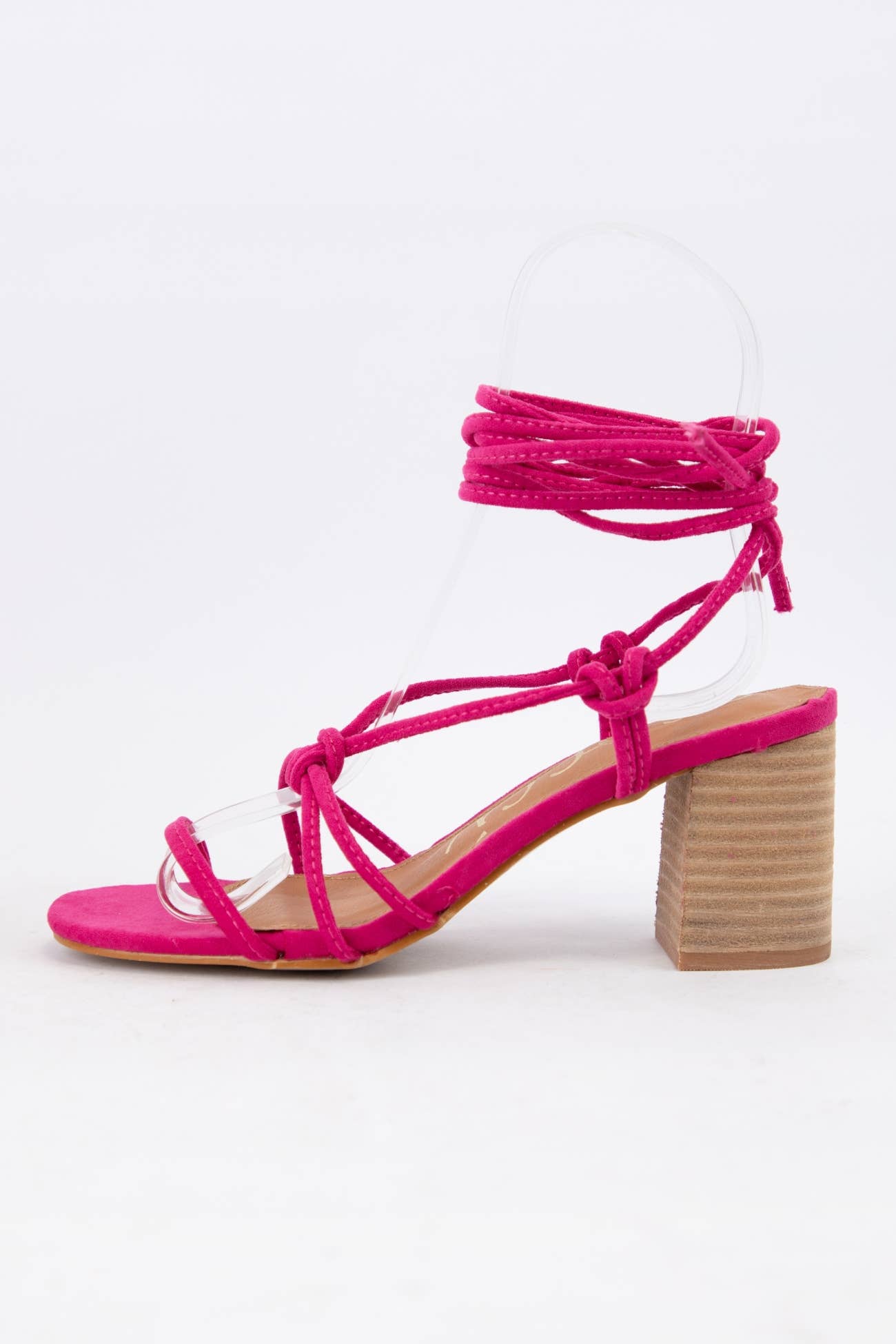 WEEKLACE UP ANKLE STRAP BLOCK HEEL SANDALS