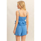 HF25E205-SET-Peplum Cami Top And Shorts Set