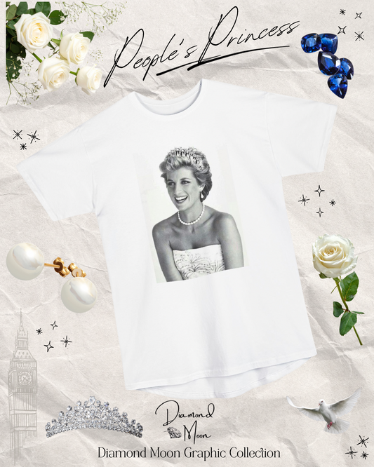 Vintage Princess Diana Graphic Urban Tee - Unisex Long Body T-Shirt