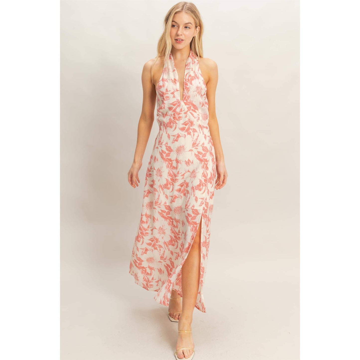 Floral Halter Neck Dress