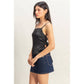 DZ25C126-Satin Back Tie Detail Sleeveless Top