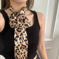 Vintage Leopard Print Waist Belt Silk Scarf DPWB2711
