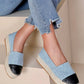 Trendy Bicolor Wedge Espadrille H8-925