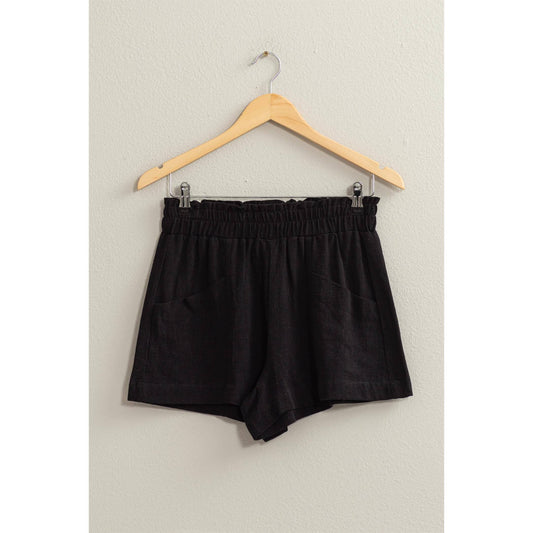 DZ24C377-D-ALL TIME FUN HIGH WAIST LINEN SHORTS