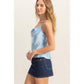 DZ25C247-Basic Satin Cami Cowl Neck Top